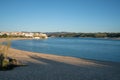 View of Vila Nova de Milfontes beach and city with river Mira, in Portugal Royalty Free Stock Photo