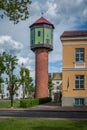 View of Viljandi old water tower. Royalty Free Stock Photo