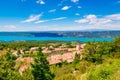 Village of Aiguines and The Sainte-Croix Lake in Southeastern France Royalty Free Stock Photo