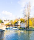 View of village along the river