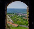 View of the village from the arch of the fortress Royalty Free Stock Photo