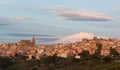 View Of Village On Background Etna Royalty Free Stock Photo