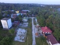 View Village Building Panorama House Roof People