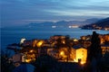 View of  the village of Erbalunga at night, Cap Corse in Corsica France Royalty Free Stock Photo
