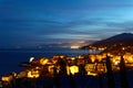 View of  the village of Erbalunga at night, Cap Corse in Corsica France Royalty Free Stock Photo