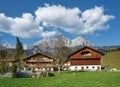 View of the village Going am Wilden Kaiser against the Alps. Tyrol, Austria