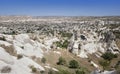 View of the village of Goreme in Cappadocia, Anatolia region of Turkey, on a sunny summer day Royalty Free Stock Photo