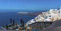 A view from the village of Imerovigli, Santorini towards the northern edge of the caldera Royalty Free Stock Photo