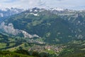 View of village Lauterbrunnen from the mountain Mannlichen Royalty Free Stock Photo