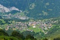 View of village Lauterbrunnen from the mountain Mannlichen Royalty Free Stock Photo