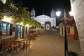 View from the village of Lefkes of the Byzantine church of Agia Triada Holy Trinity Royalty Free Stock Photo