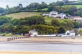 A view from the village of Llansteffan, Wales across the river Towy towards Ferryside