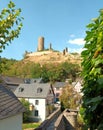 View on village Monreal with half-timbered houses and ruin of castle Loewenburg Royalty Free Stock Photo