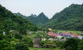 View of village with mountain background in Haiphong