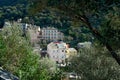 View of the village of Nonza, Cap Corse in Corsica France Royalty Free Stock Photo