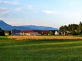 View of a village at Sorsko polje, Gorenjska, Slovenia