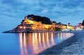 View of village of Tossa de Mar, Costa Brava, Spai