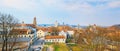 View of Vilnius from the hill of Three Crosses point of view to Royalty Free Stock Photo