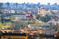 View of Vilnius from the hill of Three Crosses point of view to Royalty Free Stock Photo