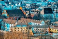 View of Vilnius from the hill of Three Crosses point of view to the  Vilnius City Royalty Free Stock Photo