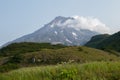 View of Viluchinskiy volcano in summer. Kamchatka Royalty Free Stock Photo