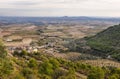 View of vineyards fields of Somontano PDO, Huesca province, Spain