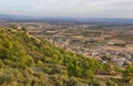 View of vineyards fields of Somontano PDO, Huesca province, Spain