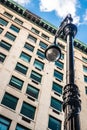 Street lamp and New York City architecture Royalty Free Stock Photo