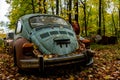 Vintage VW Beetle - Volkswagen Type I - Pennsylvania Junkyard Royalty Free Stock Photo