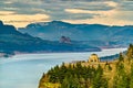 View of Vista House at Crown Point above the Columbia River in Oregon Royalty Free Stock Photo
