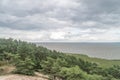 View of the Vistula Lagoon. View from the lookout tower - Pirate Mountain in Krynica Morska, Poland