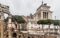 View of the Vittoriano monument from Forum of Caesar in Rome Royalty Free Stock Photo