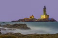 A view of Vivekananda Rock Memorial and Thiruvalluvar Statue