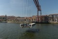 View of the Vizcaya transporter Bridge between Portugalete and Getxo, Spain