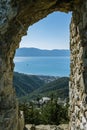 View of Vlora shore and Karaburun Bay Royalty Free Stock Photo
