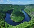 View of Vltava river horseshoe shape meander