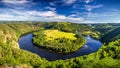 View of Vltava river horseshoe shape meander from Solenice viewpoint, Czech Republic