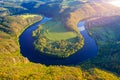View of Vltava river horseshoe shape meander from Solenice viewpoint, Czech Republic. Zduchovice, Solenice, hidden gem among Royalty Free Stock Photo
