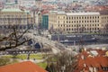 View of Vltava river and Prague city. Czech Republic Royalty Free Stock Photo