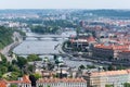 View of Vltava river and Prague city Royalty Free Stock Photo