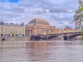 View from the Vltava River on Prague National Theater. Street in the old center Royalty Free Stock Photo