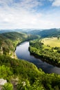 View of Vltava river from Solenice viewpoint, Czech Republic. Royalty Free Stock Photo