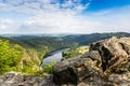 View of Vltava river from Solenice viewpoint, Czech Republic. Royalty Free Stock Photo