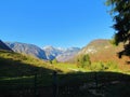 View of Voje valley and the peaks of Tosc and Draski Vrh