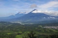 View of volcan de agua from active volcano Pacaya near Antigua in Guatemala, Central America. Royalty Free Stock Photo