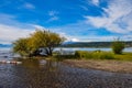 View of Volcan Villarrica from Villarrica itself, Chile Royalty Free Stock Photo