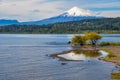 View of Volcan Villarrica from Villarrica itself, Chile Royalty Free Stock Photo