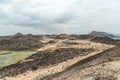 View of volcanic landscape of Isla de Lobos in Fuerteventura, Canary Islands, Spain Royalty Free Stock Photo