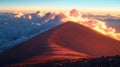 View of Volcano craters from Mauna Kea Mountain summit at sunset, Big Island, Hawaii AI generated Royalty Free Stock Photo