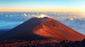 View of Volcano craters from Mauna Kea Mountain summit at sunset, Big Island, Hawaii AI generated Royalty Free Stock Photo